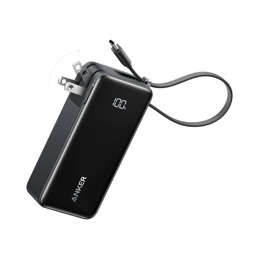 Anker Power Bank (10K, Fusion, Built-In USB-C Cable)and Anker Nano Charger (20W)