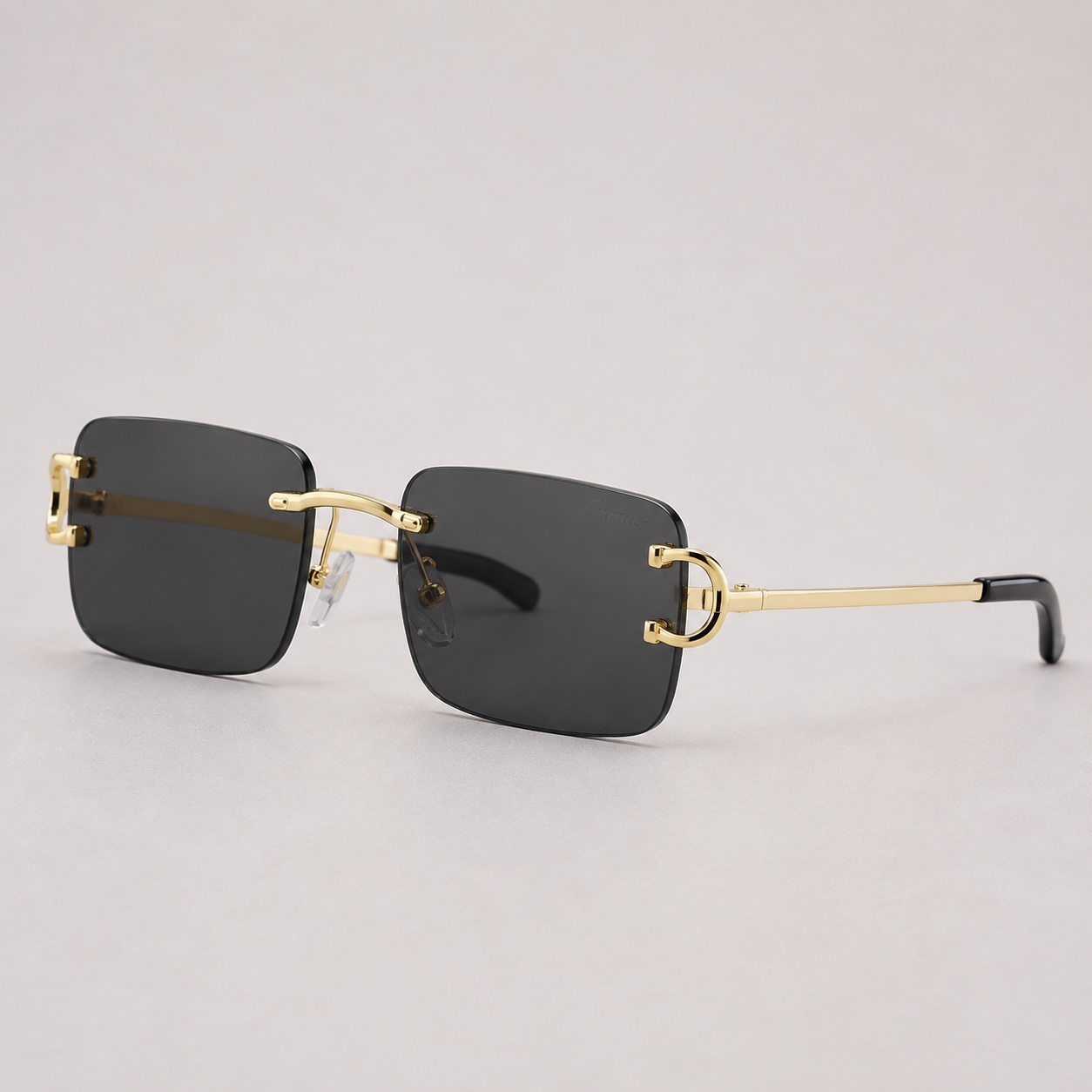G18：Cartier Rimless Rectangular Sunglasses