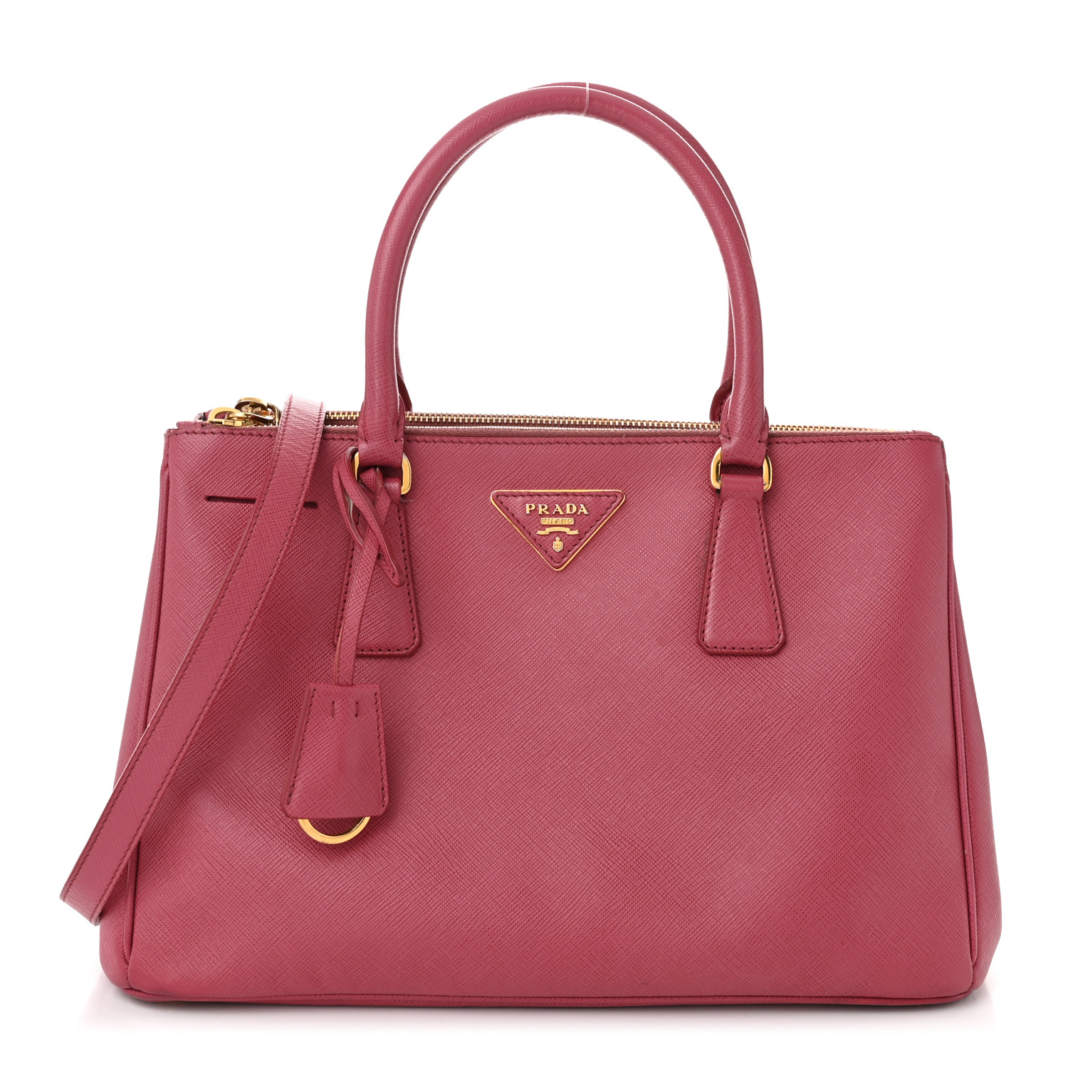 Saffiano Small Galleria Double Zip Tote Peonia