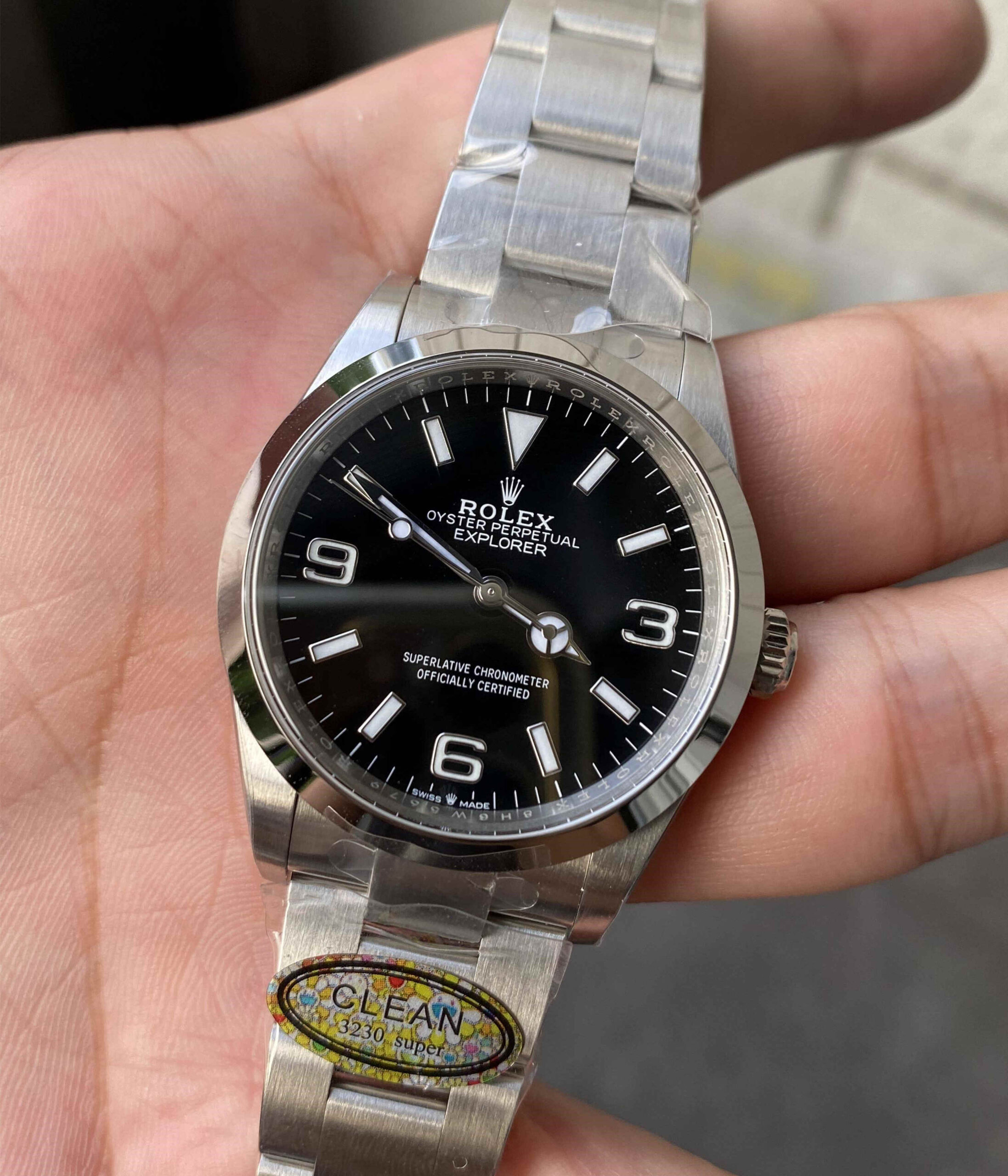 Clean Factory Rolex Explorer I 36mm – Black Dial Replica