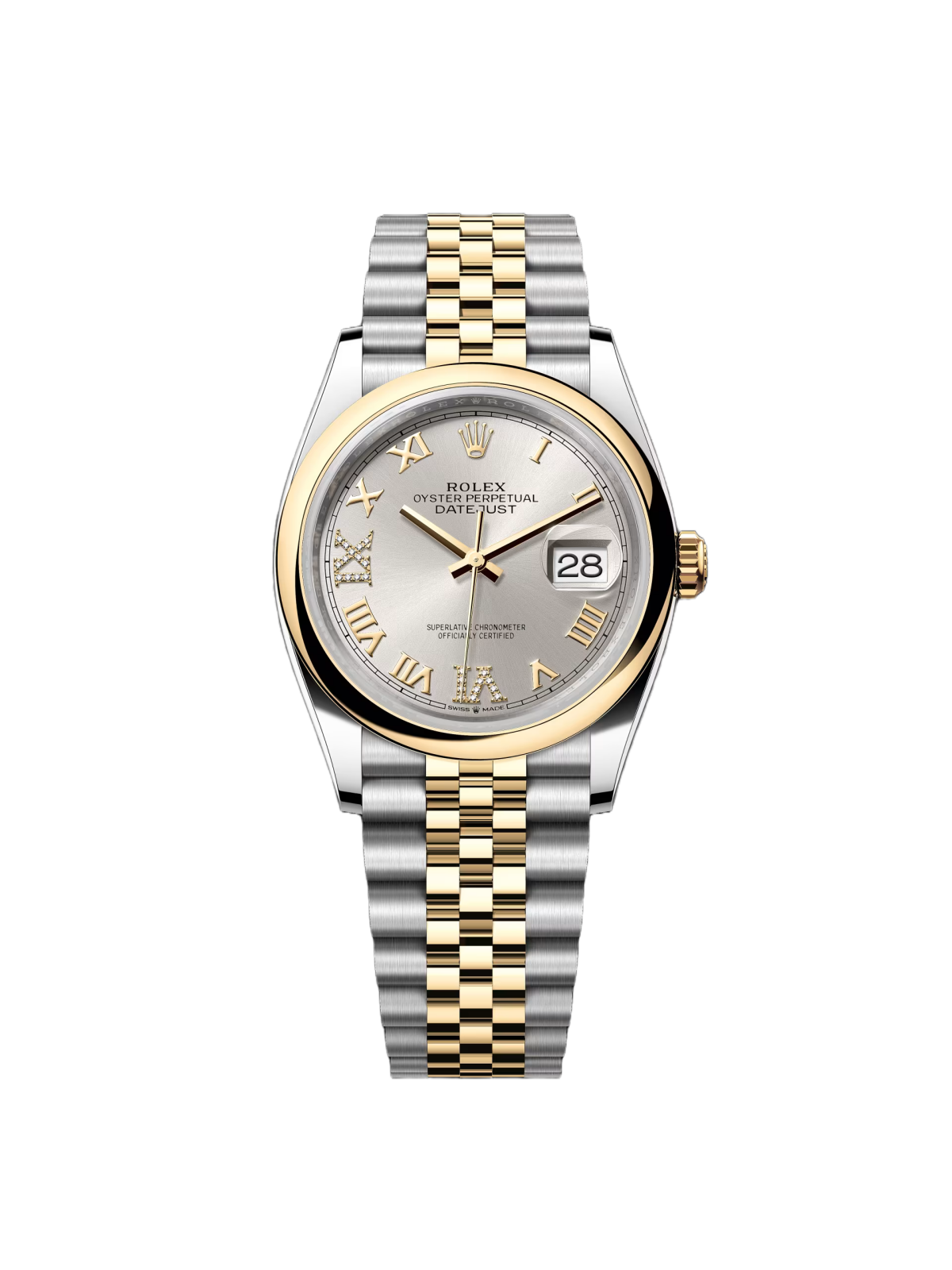 Rolex  Datejust 126203 Silver Roman Dial 36mm Domed Bezel