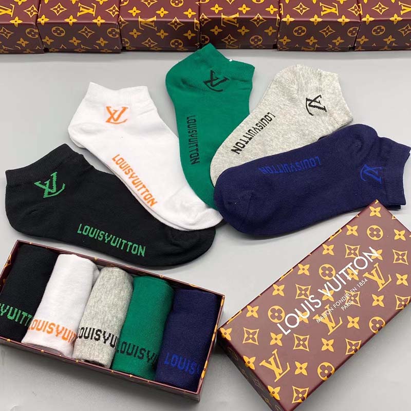 Set of 5 Pairs of Cotton Breathable Ankle Socks WZ-924000234