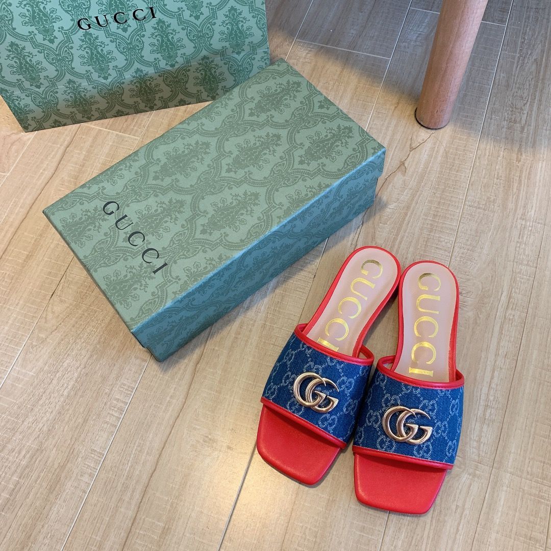 Denim Embossed Flat Slippers LX-872036