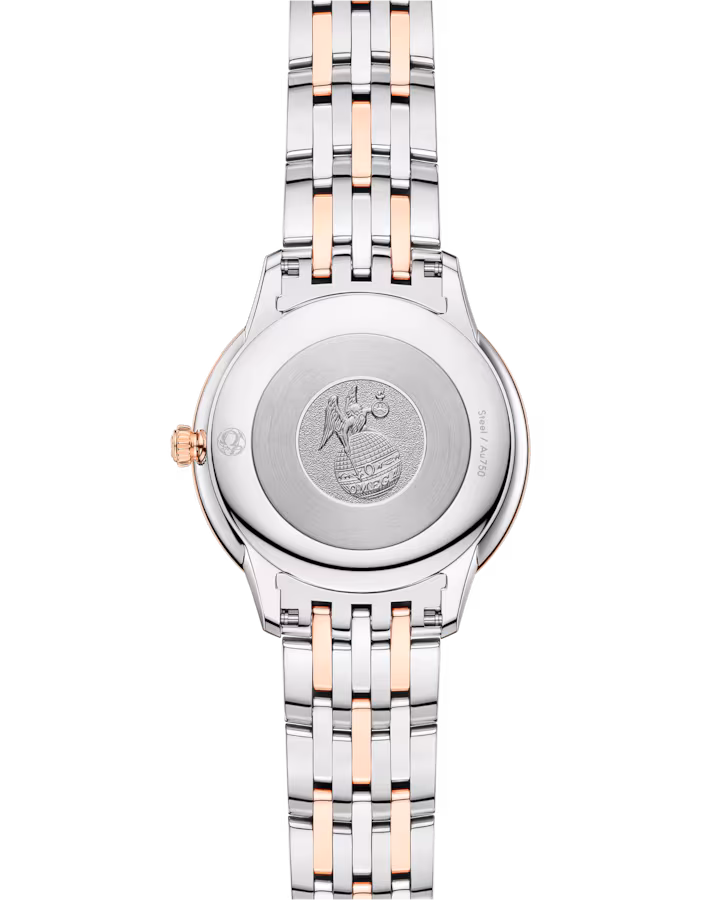Omega De Ville Prestige 30 mm Silver Dial Stainless Steel and Sedna™ 18k Rose Gold Bracelet 434.20.30.60.02.001