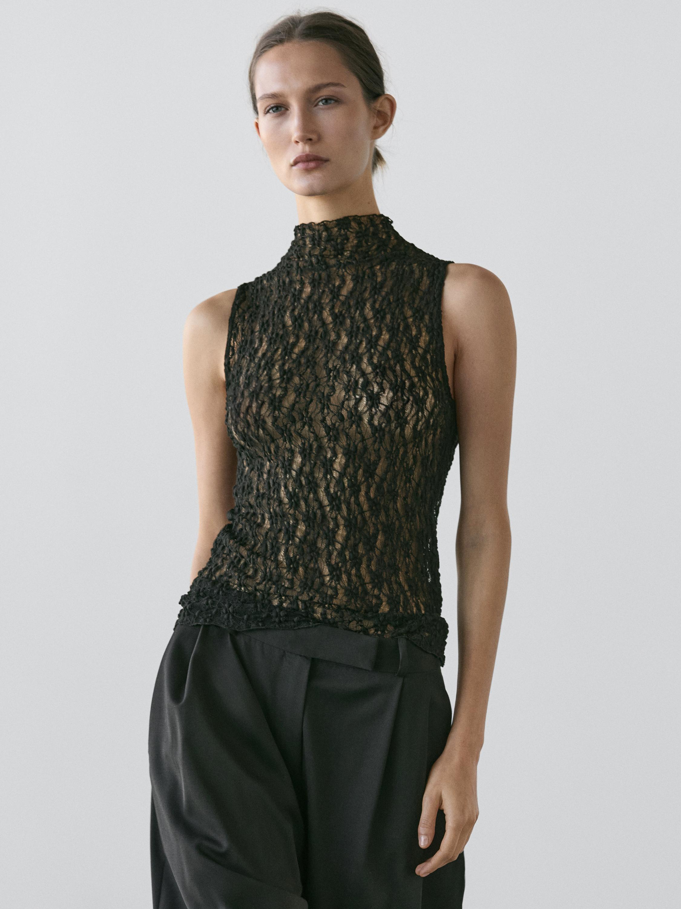 Top encaje transparencia