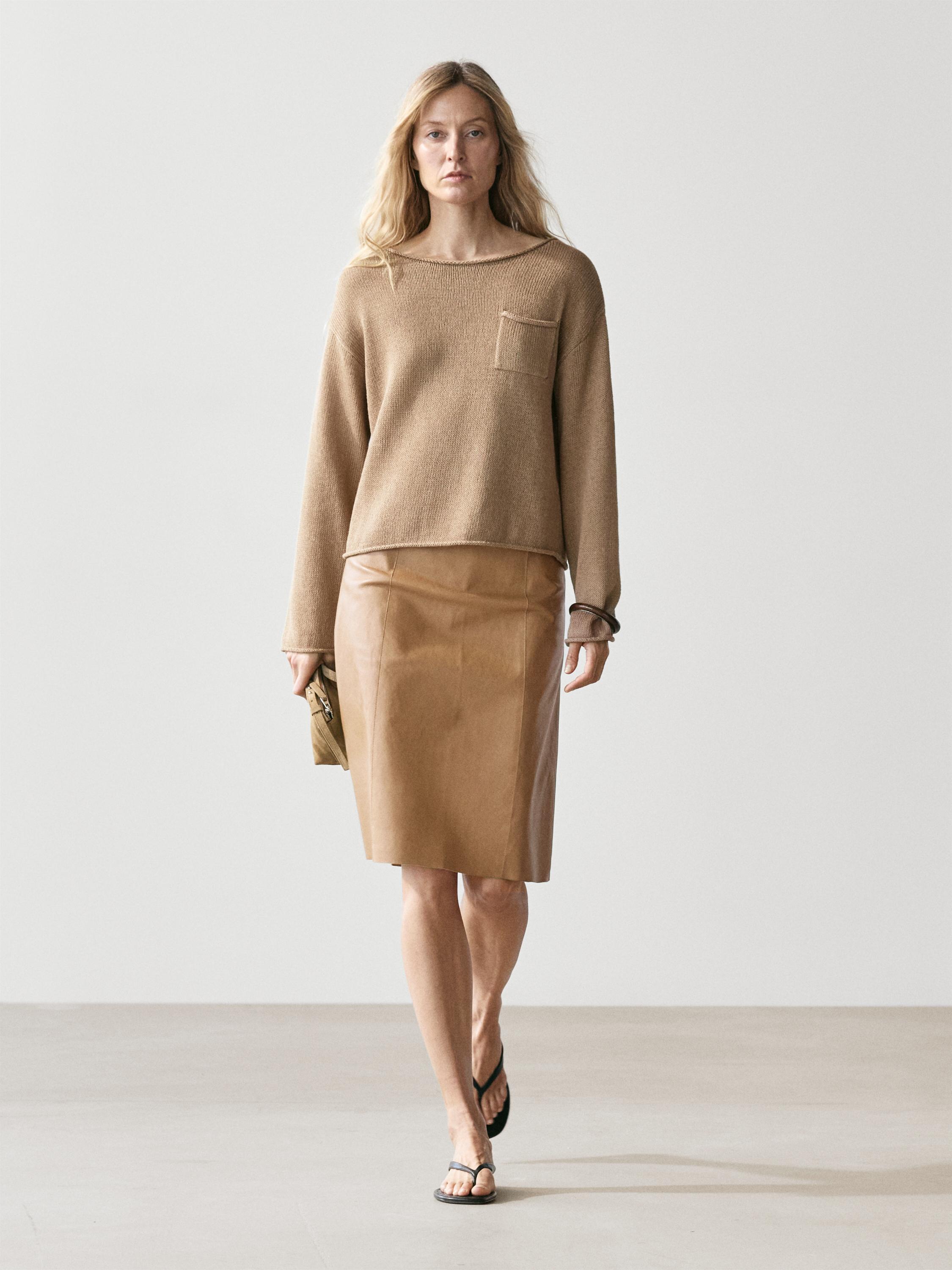 Jersey punto detalle bolsillo algodón lino