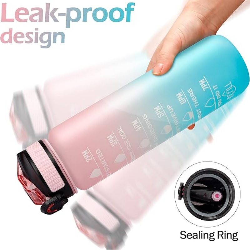 THERMOCLOUD Motivational Water Bottle with Time Marker