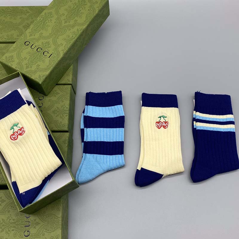 Set of 3 Pairs of Cotton Anti-bacterial Crew Socks WZ-924000177