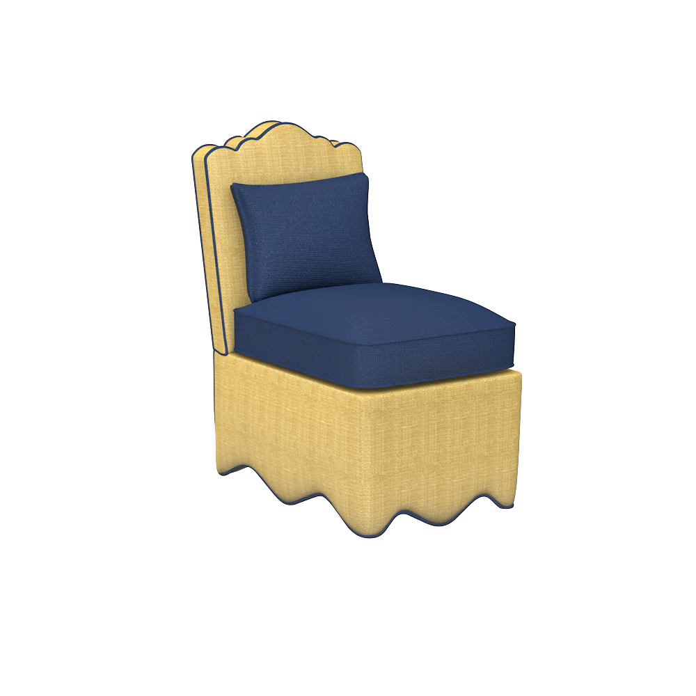 Raffia Scallop Slipper Chair