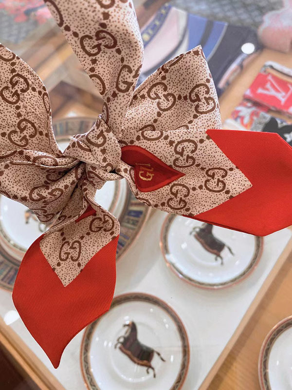 120x8cm Hearts Embroidery Handbag Ribbon Scarf Neck Bow WJ-987015