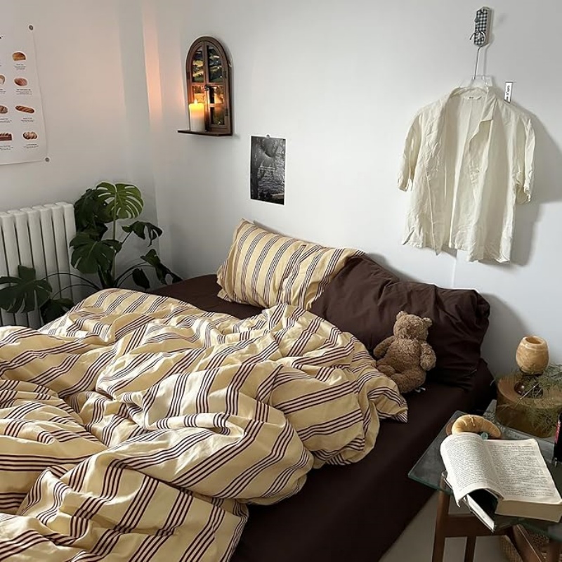 Retro Striped Duvet Cover Set