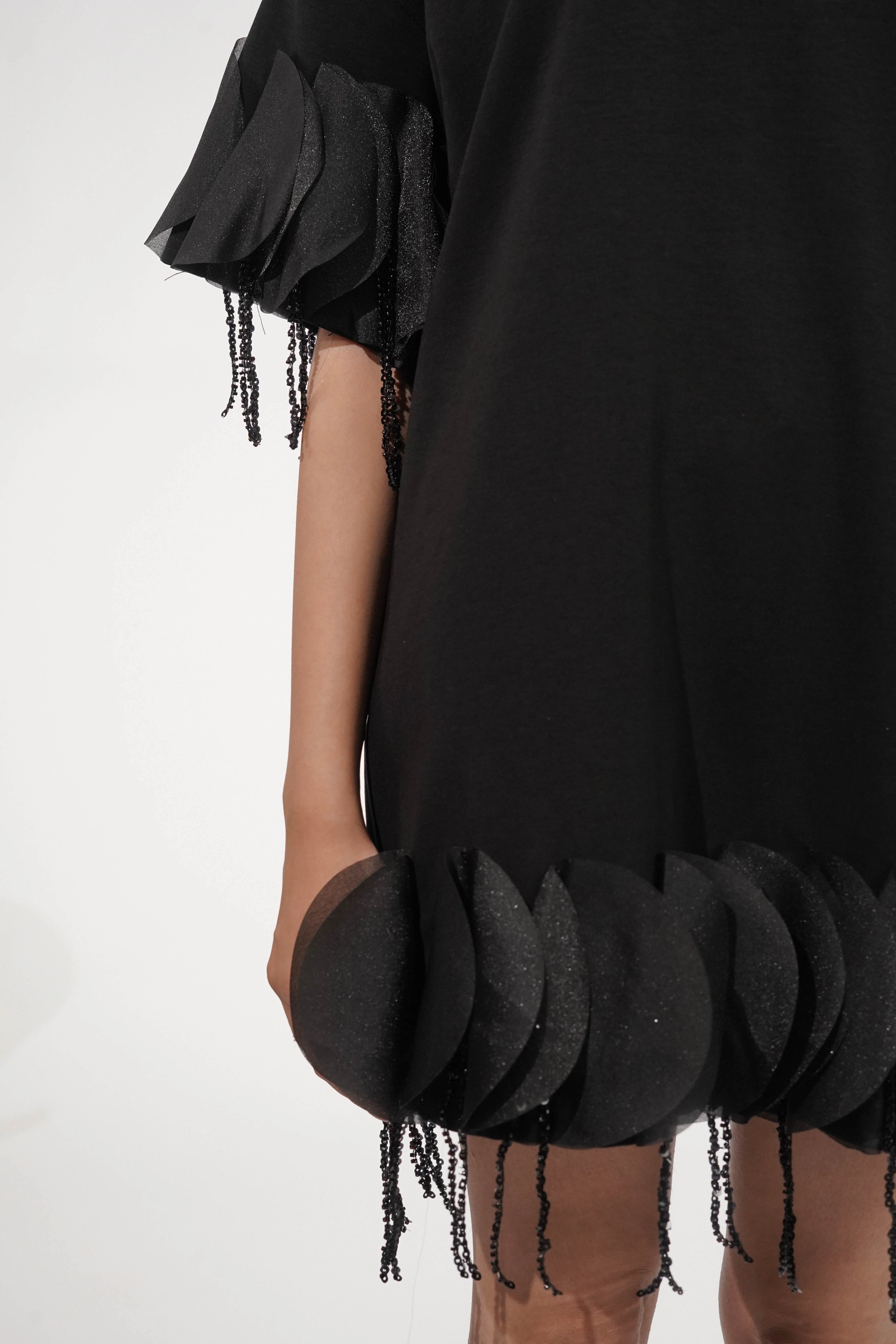 Stella Black Tasselled T-shirt