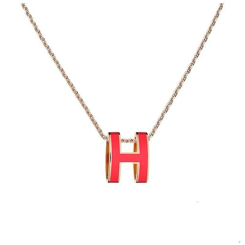 【Hermes】★Rare and popular color★ Pop H necklace★ (Free shipping, tax included)