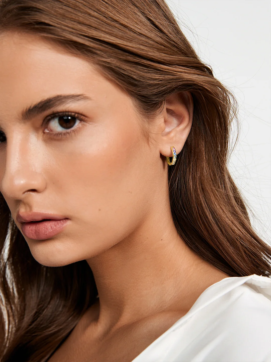 Rainbow Crystal Hoops