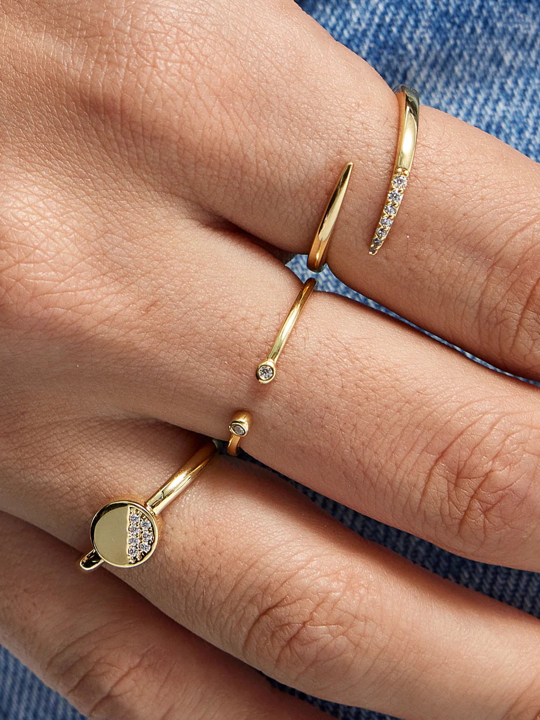 Wrap Crystal Claw Open Ring