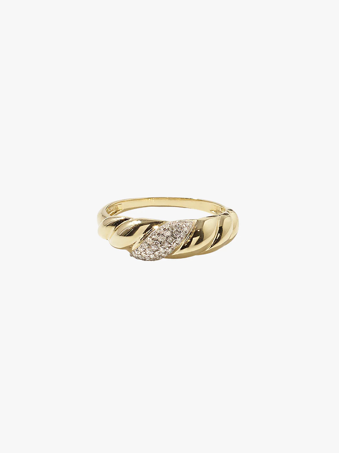 Pave Curve White Sapphire Ring
