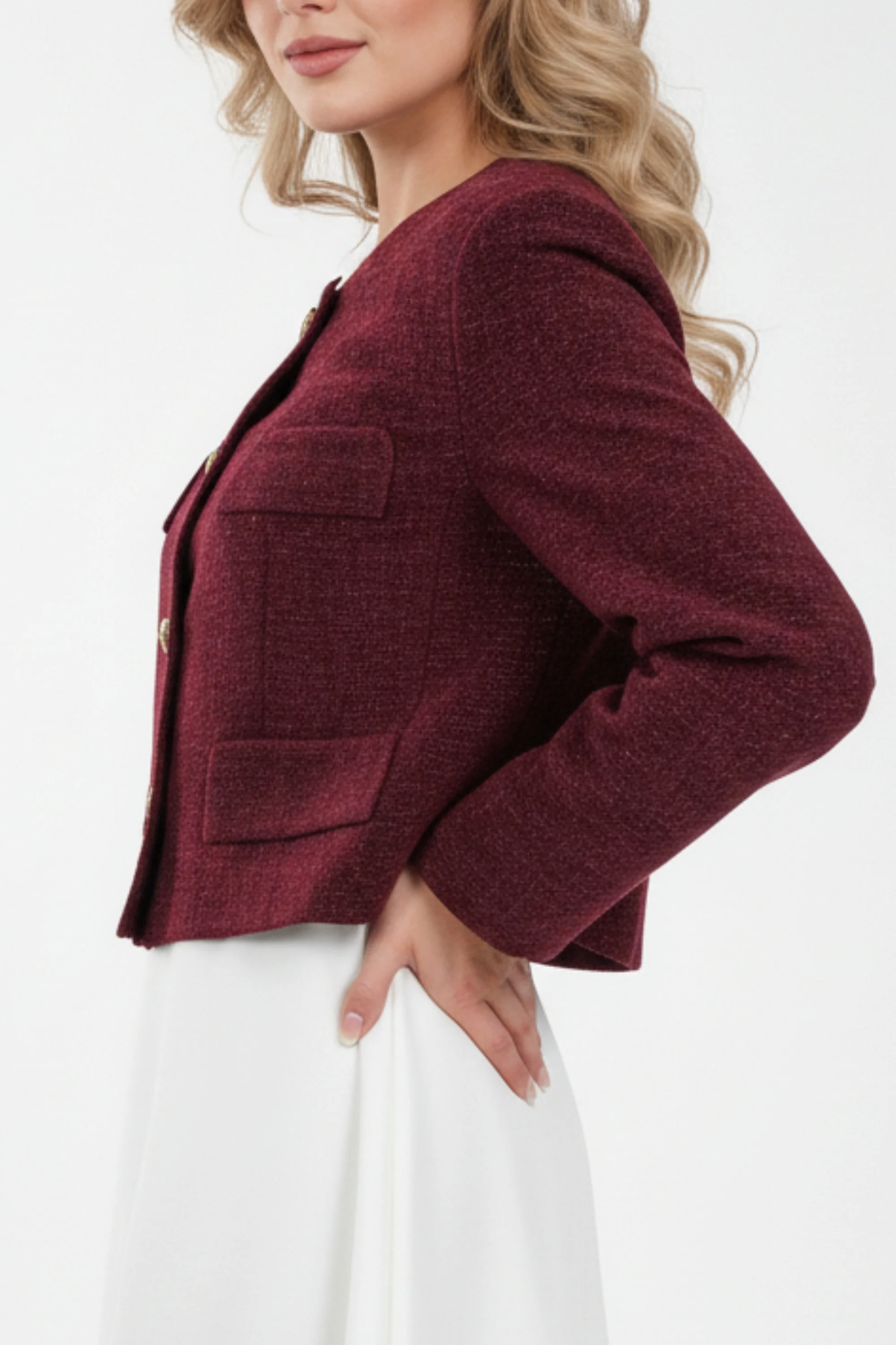 Berry Luster Velvet Blazer