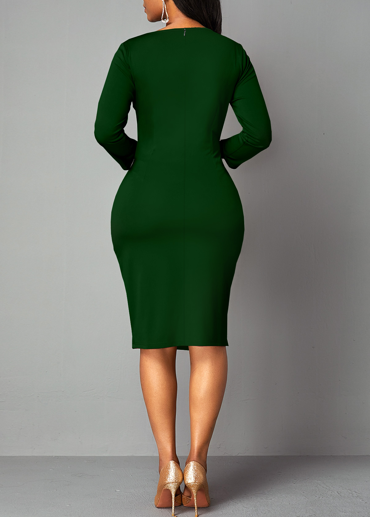Geometric Print Split Bodycon Dress