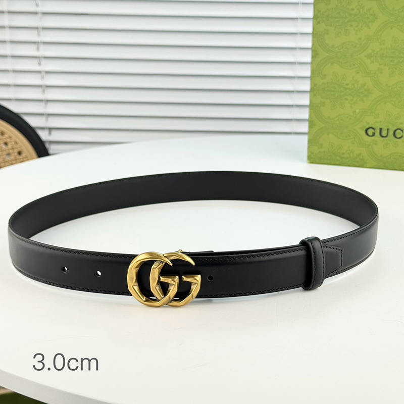 Fashion Top quality Golden Buckle Wide-3cm Real Leather Belt PD-862101