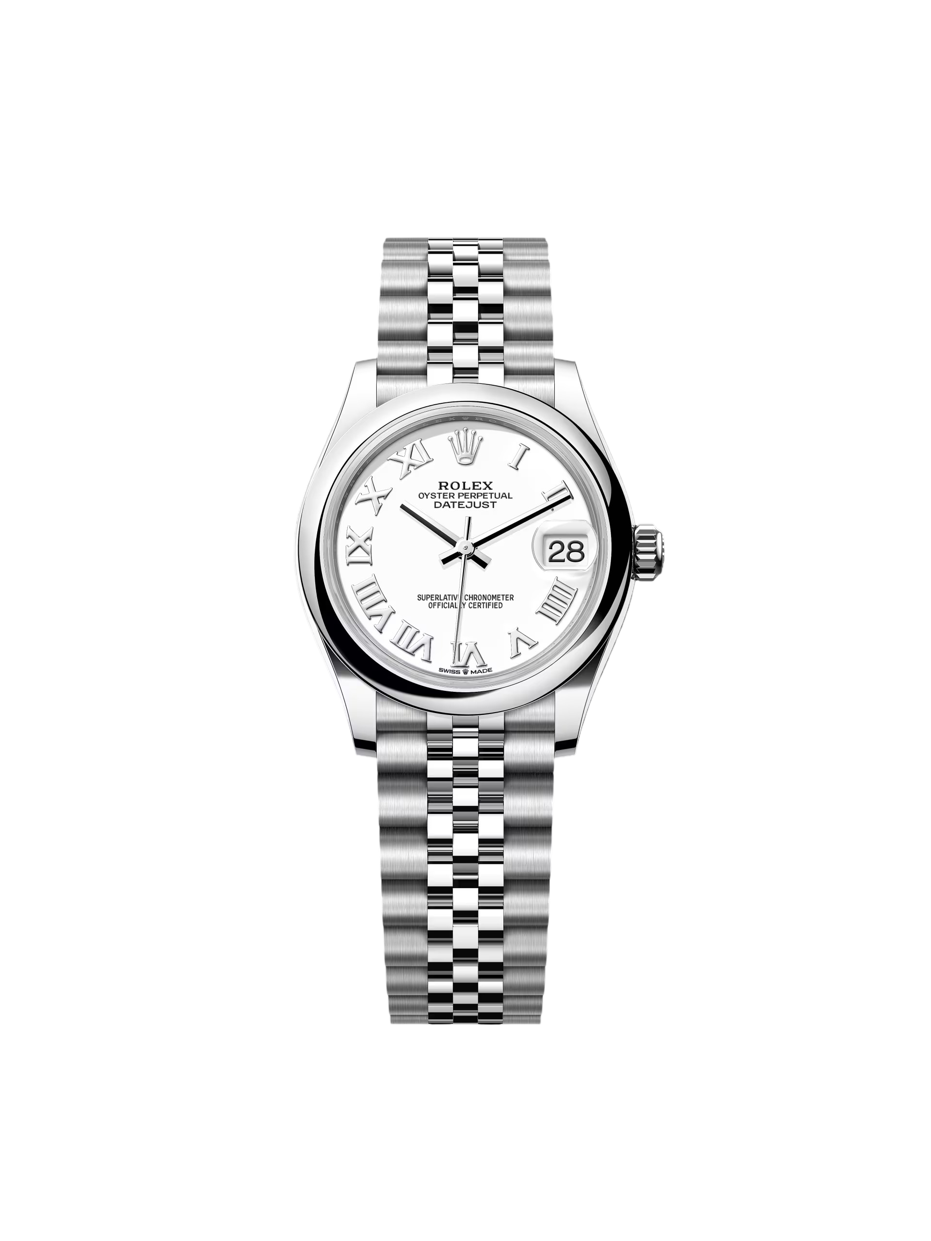 Rolex Datejust m278240-0003/0004 31mm White Roman Domed Bezel Oyster Oystersteel