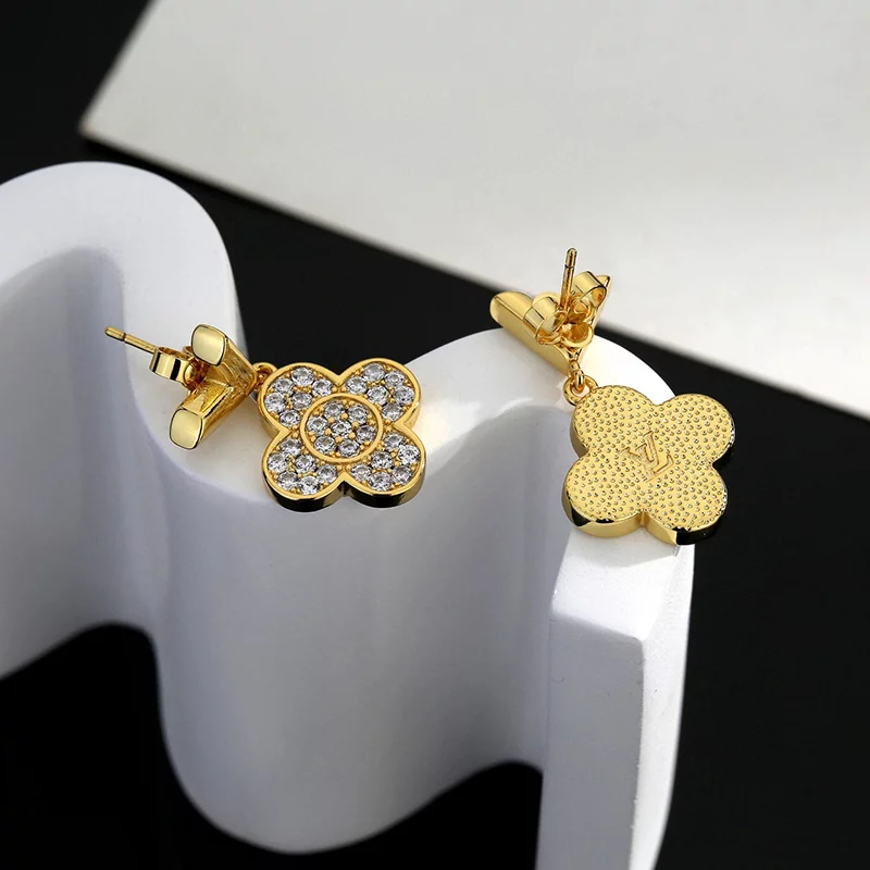 Fashion Stone-set Flowers Earrings ED-931321