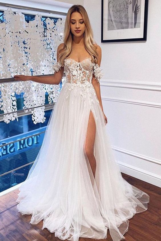 Floral Off-Shoulder Brocade Homecoming Dress with Ruffles