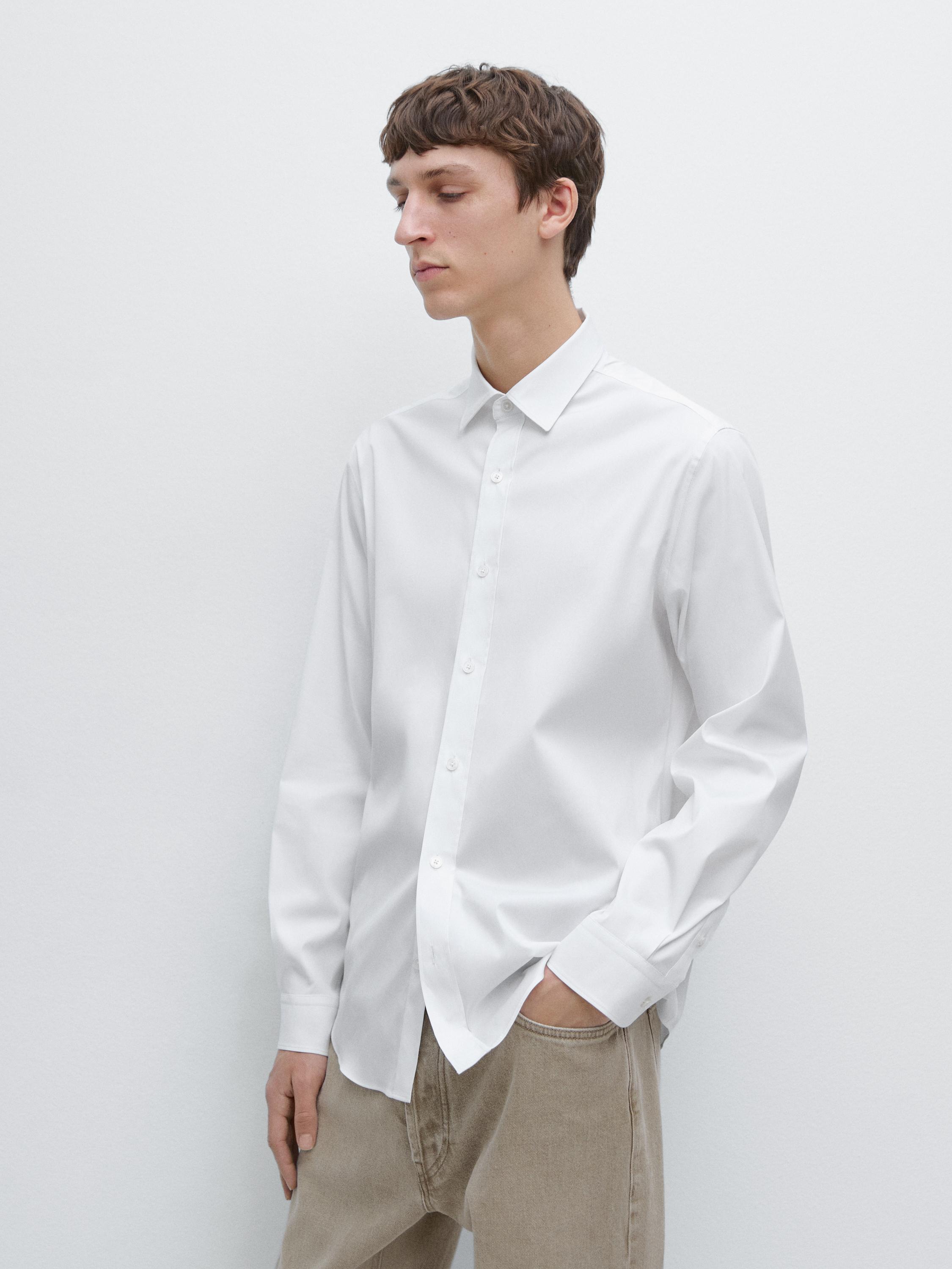 Camisa slim fit strech mezcla algodón