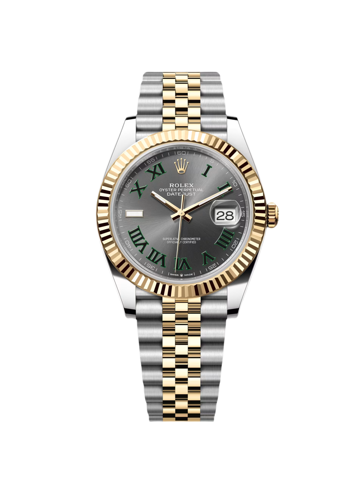 【Super Clone】RLX  Datejust 41mm Two-Tone Yellow Gold Fluted Bezel 