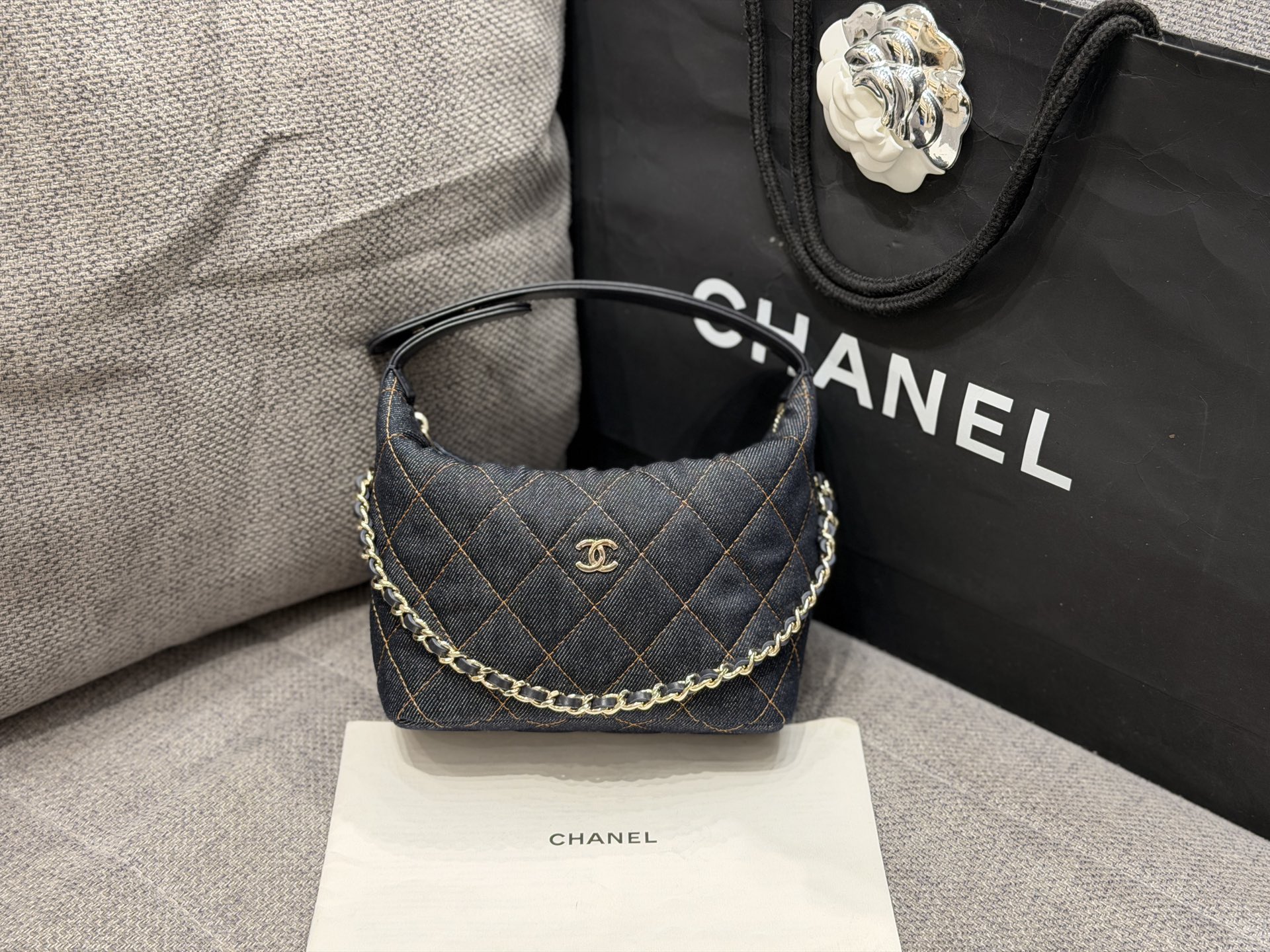 Chanel Classic Denim Chain Handbag