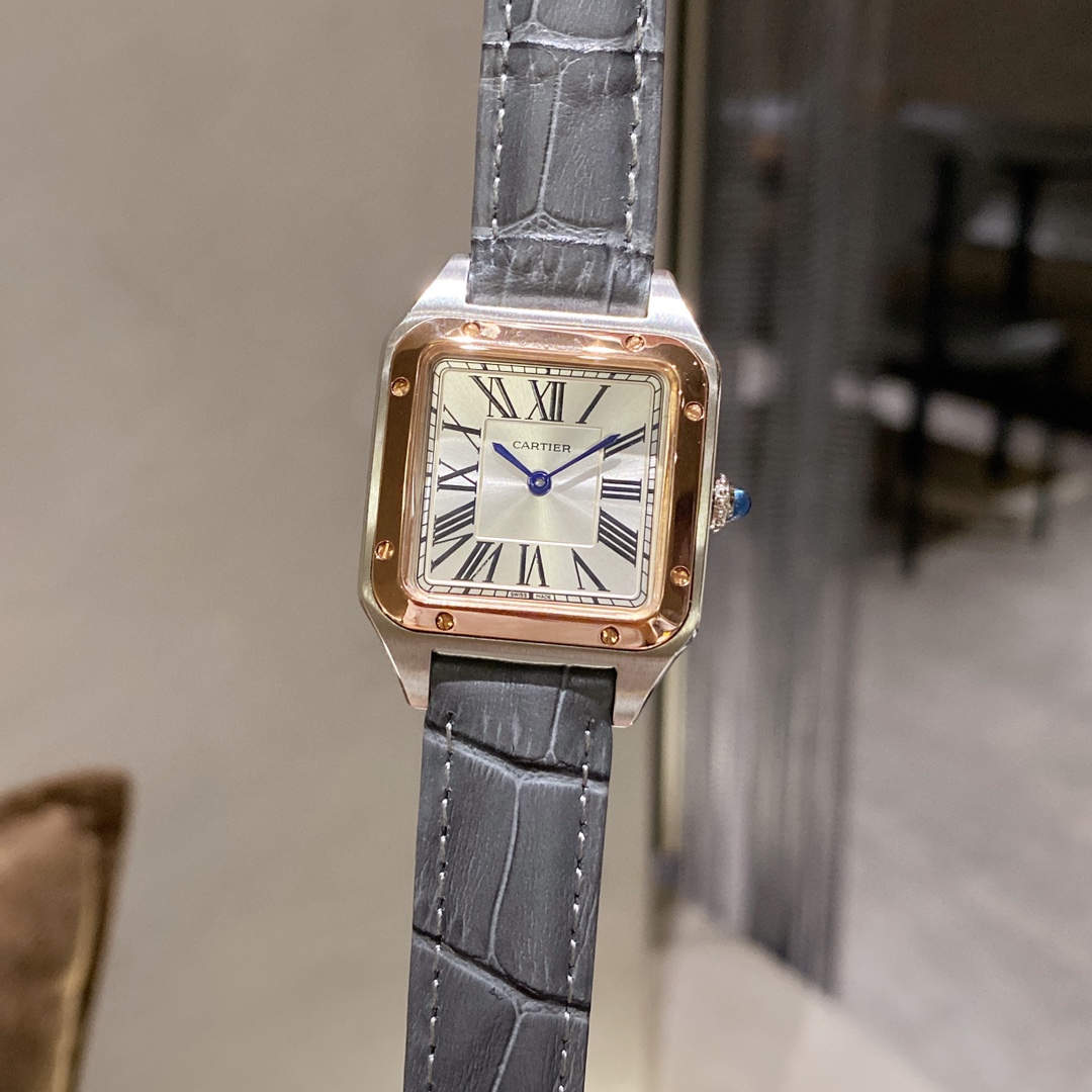 Carti Santos Dumont Grey Strap 43mm 38mm Couple Watch
