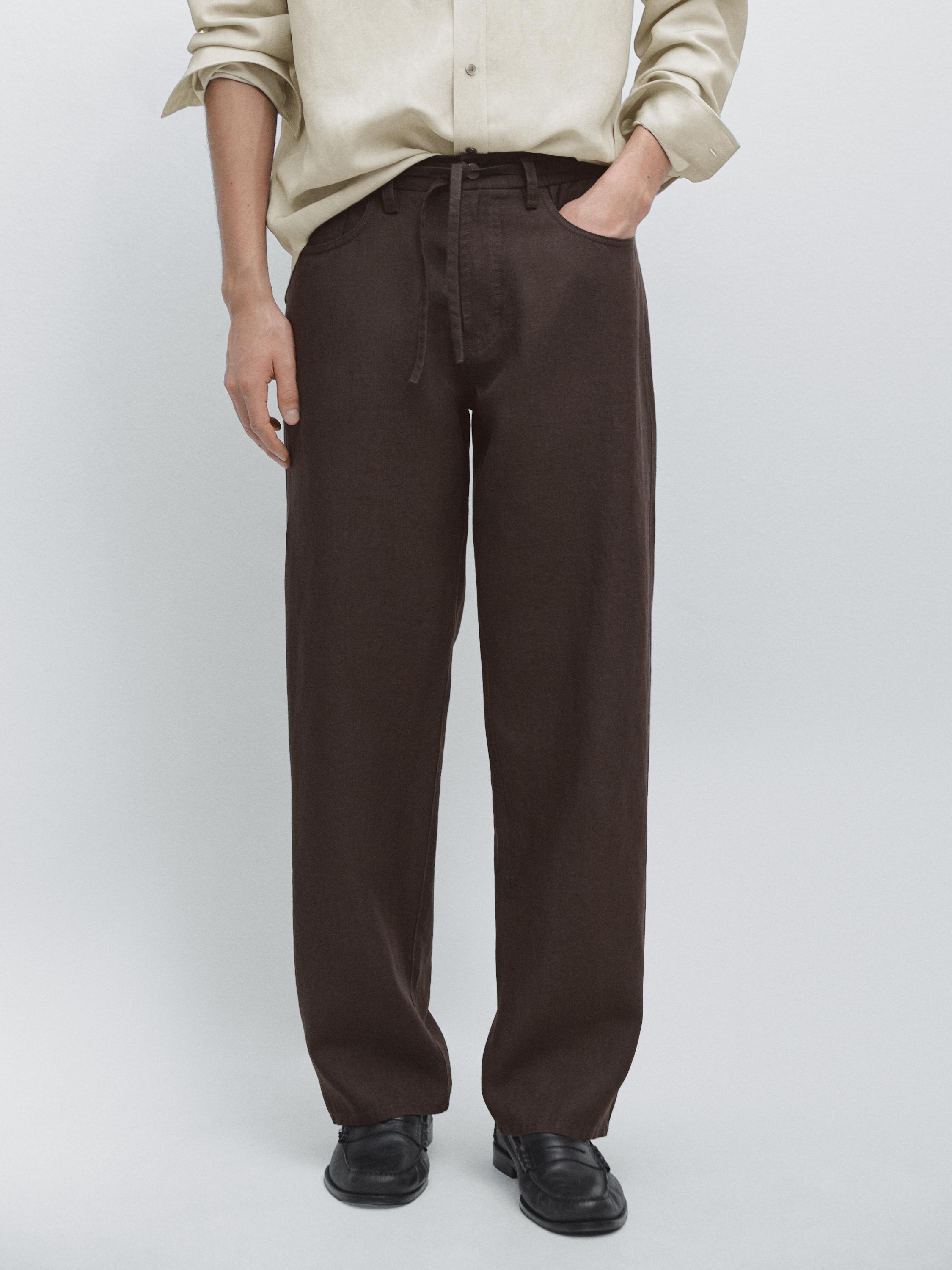 Pantalón jogger fit lino