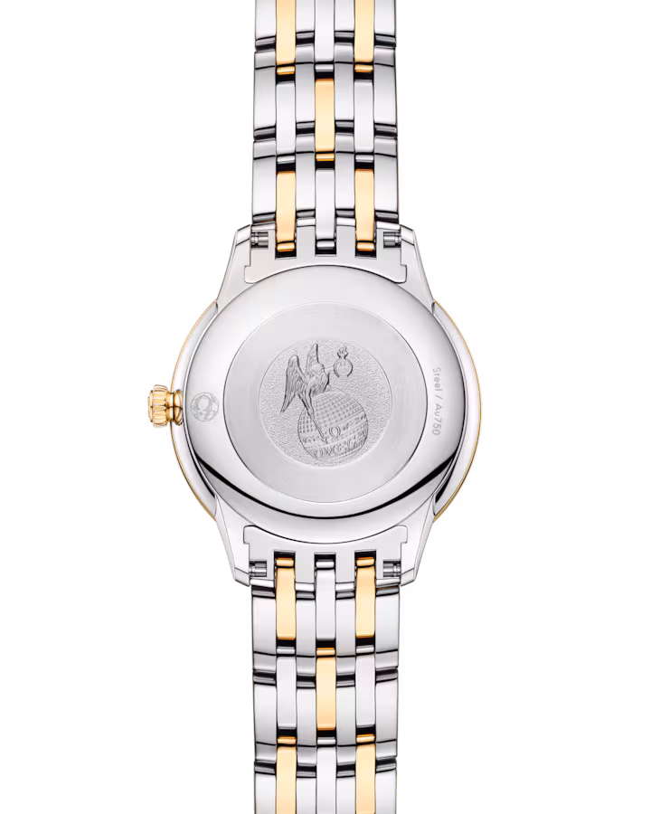 Omega De Ville Prestige 27.5mm White Dial Stainless Steel and 18k Yellow Gold Bracelet 434.20.28.60.05.001