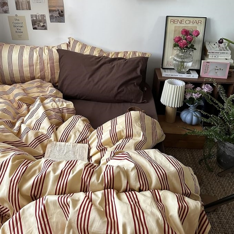 Retro Striped Duvet Cover Set