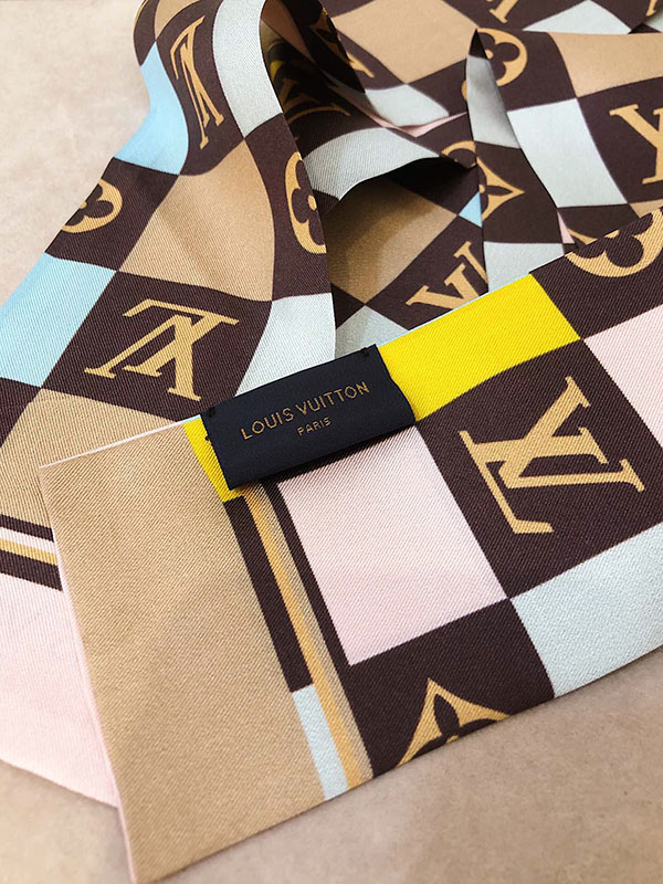 120x8cm Squares Handbag Ribbon Scarf Neck Bow WJ-987025