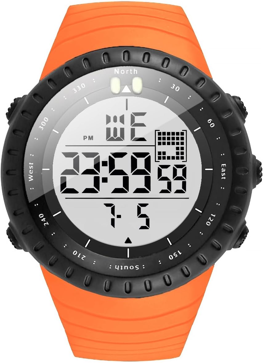 KXAITO Men's Watches Sports Outdoor Waterproof Military Digital Watch Date Multi Function Tactics LED Face Alarm Stopwatch for Men 6256