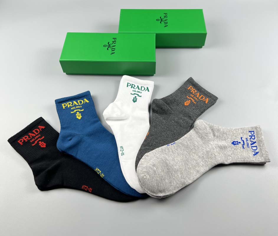 Set of 5 Pairs of Cotton Breathable Crew Socks WZ-924000262