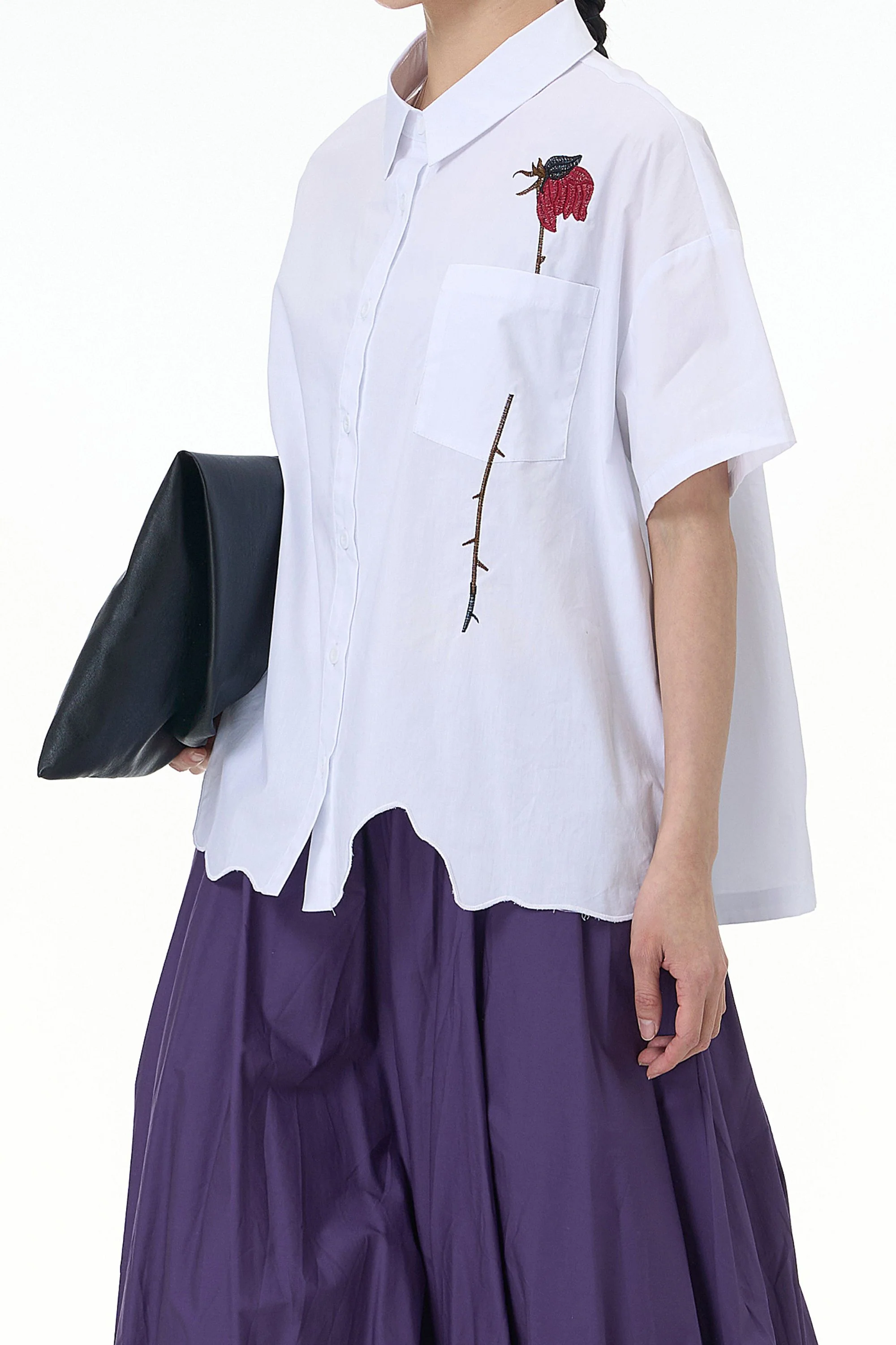 Piper White Embroidered Oversized Shirt