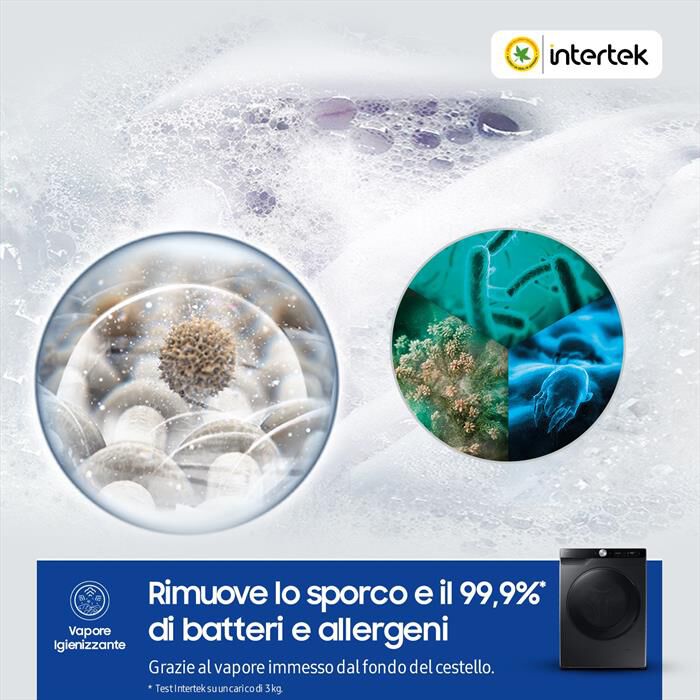 SAMSUNG - Lavasciuga WD90DG6G94BBU3 9/5KG Classe A-nera con oblò e display nero