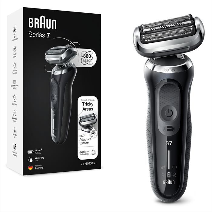 BRAUN - Rasoio Elettrico Uomo SERIES 7 71-N1000S Flex 360°-NERO