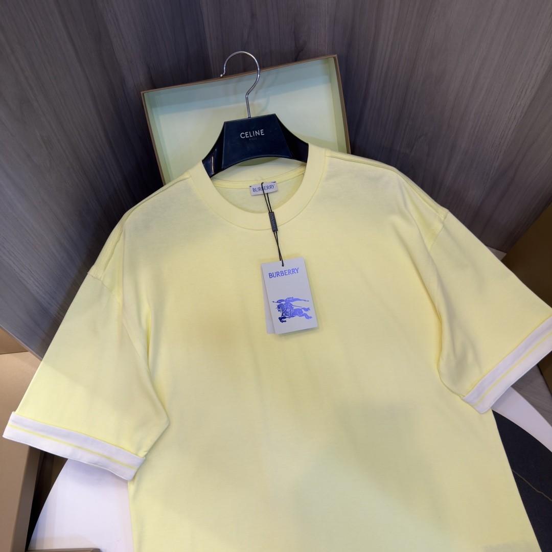 BBR 2024ss the latest white cloth cuffs stitching small war horse printed cotton t-shirt