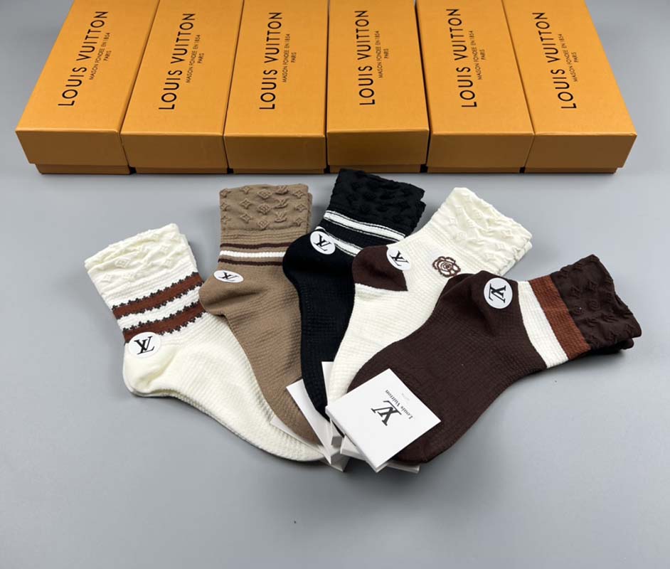 Set of 5 Pairs of Cotton Breathable Crew Socks WZ-924000251