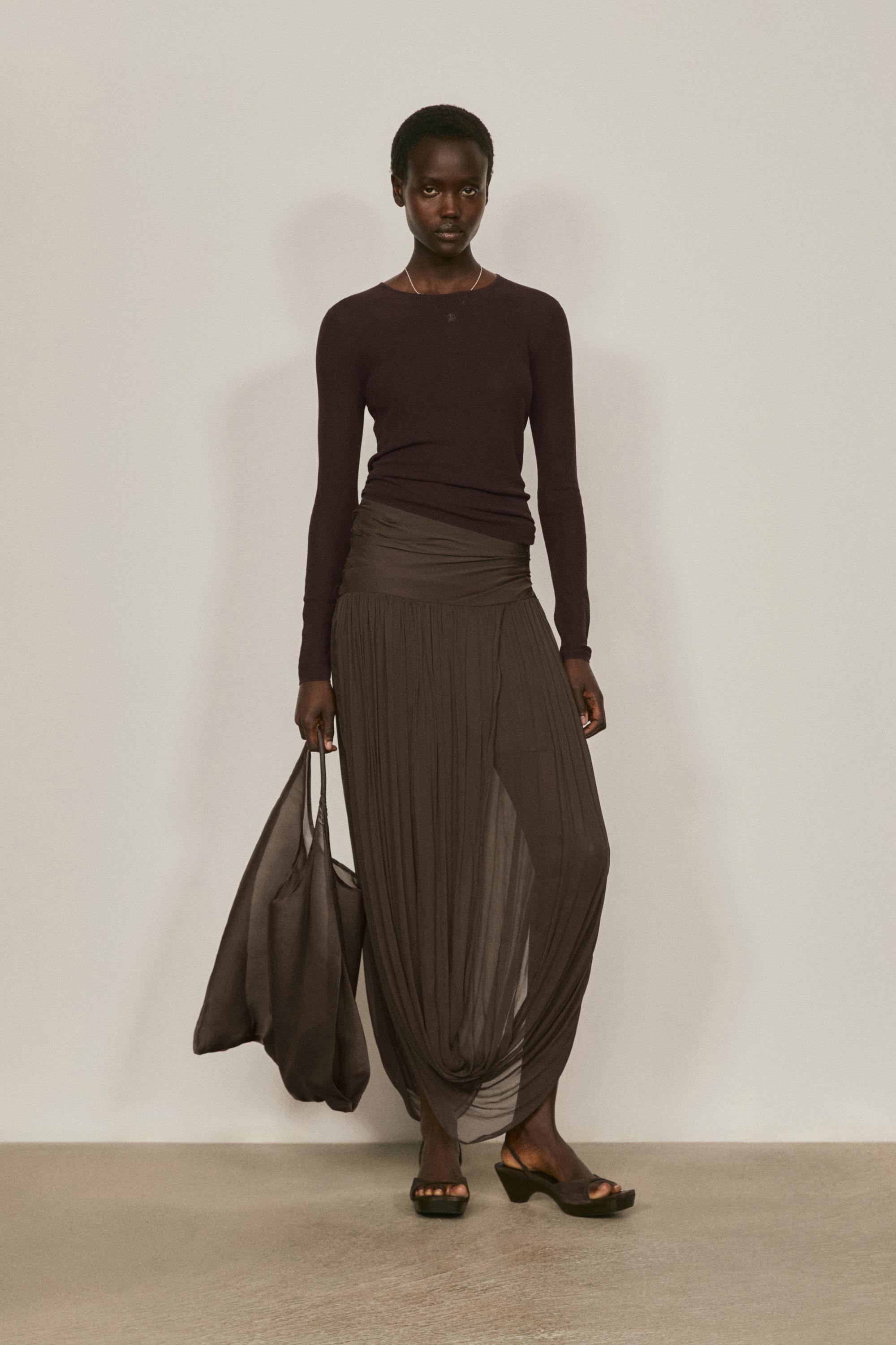 Falda midi detalle abullonado - LIMITED EDITION