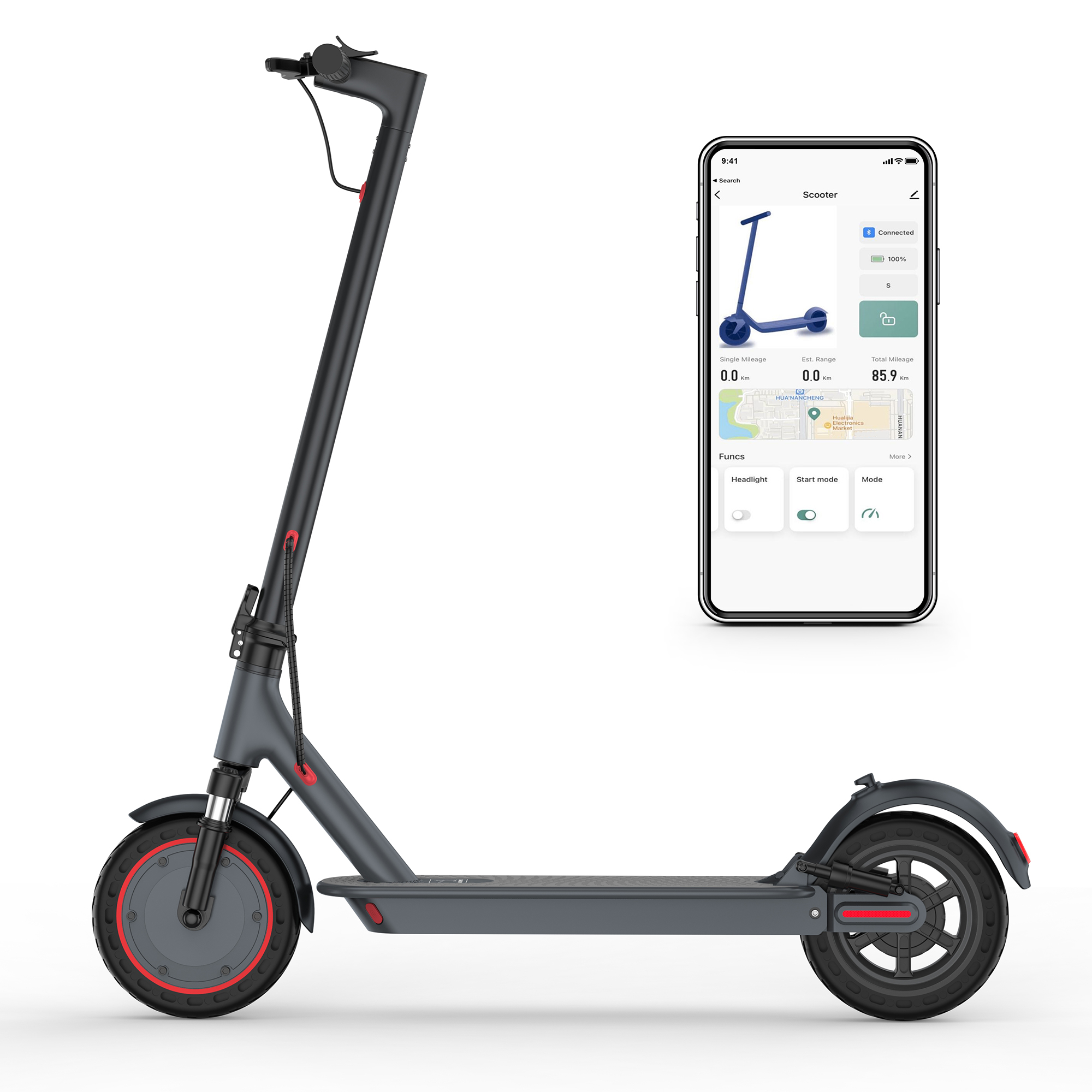 AOVOPRO TMAX 500W Foldable Electric Scooter Dual Suspension Dual Brake 10 inch wheel