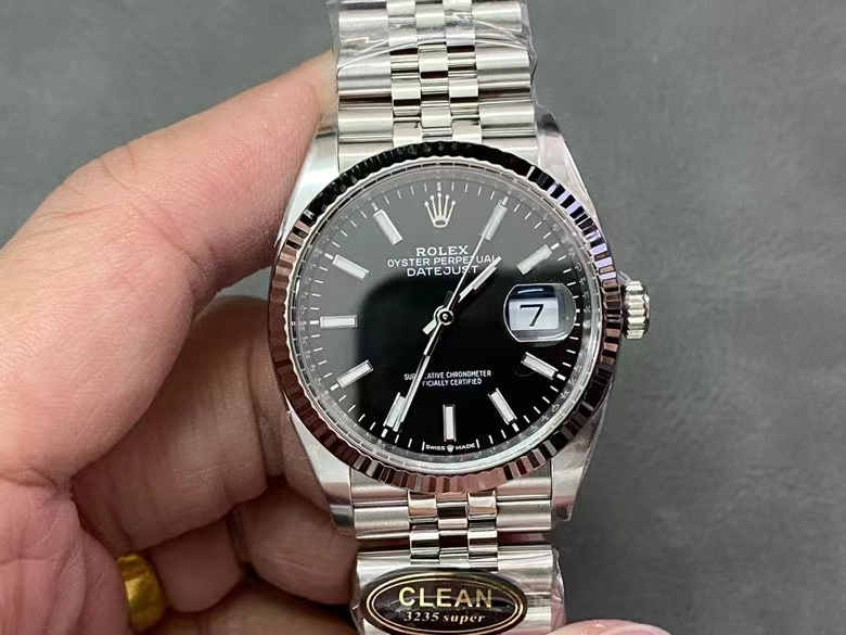 Clean Factory Datejust 36 126234 – 36mm Black Dial Rolex Clone