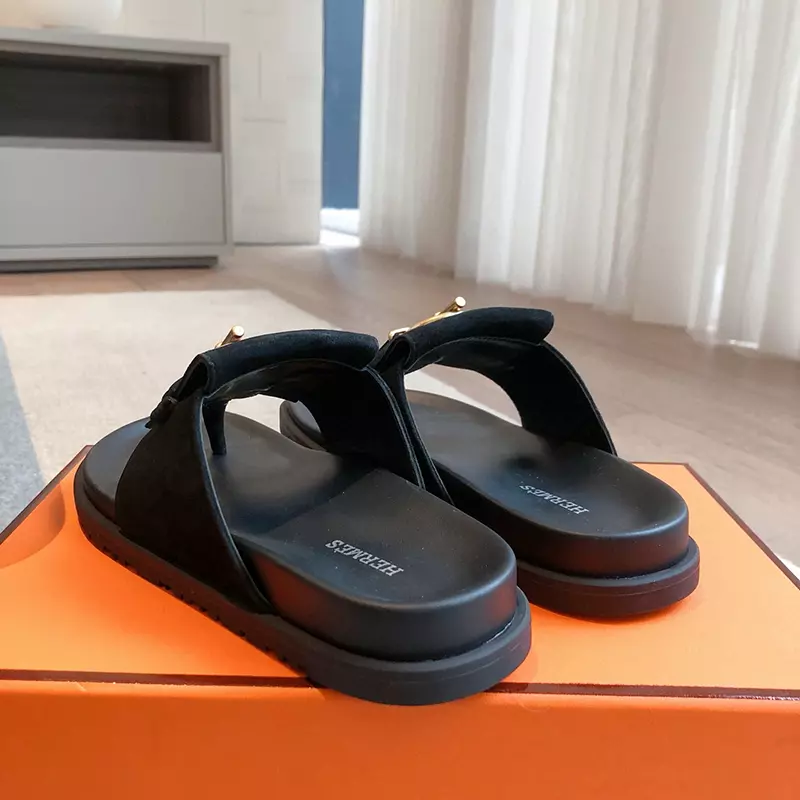 Fashion High Quality Real Leather Non-slip Slippers LX-872311