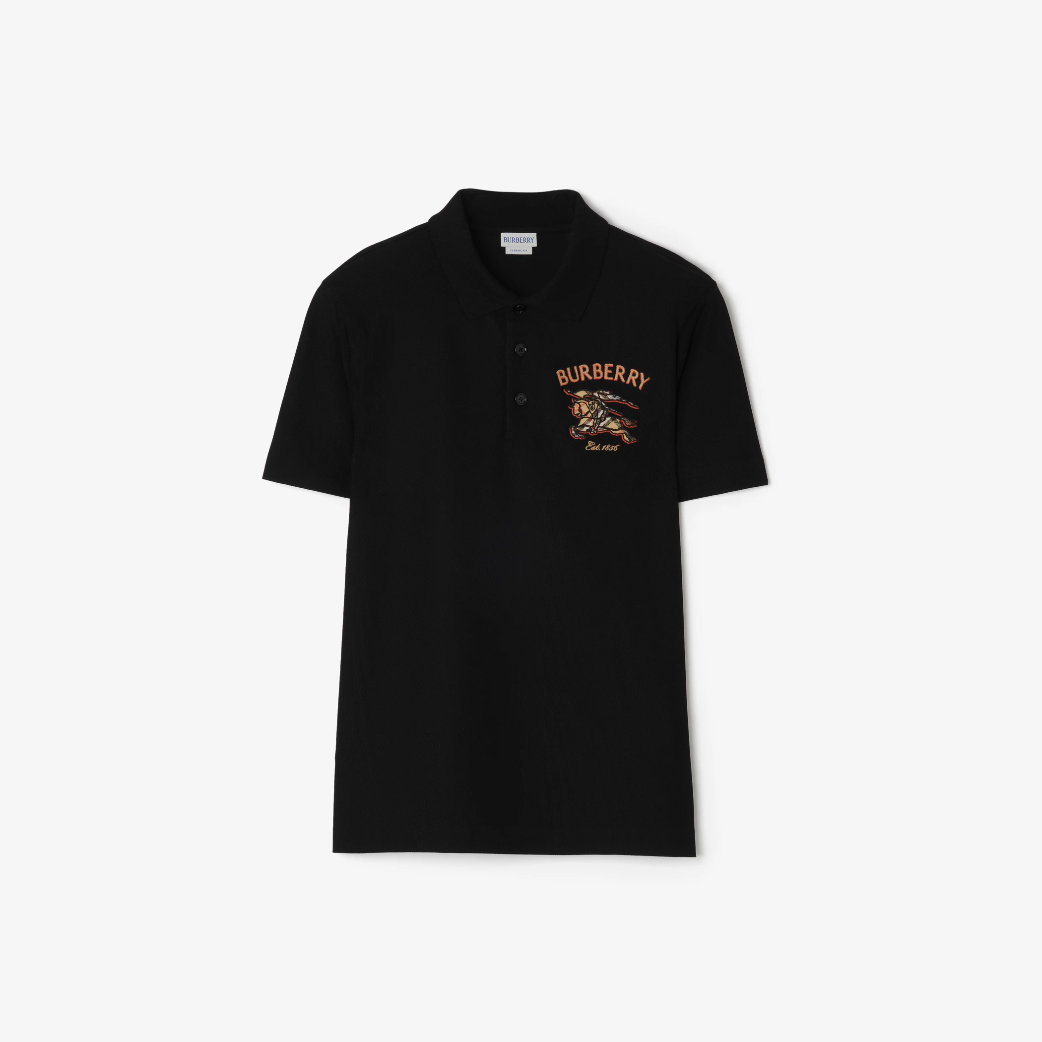 Burberry 81326791 Knight Check Cotton Polo Black