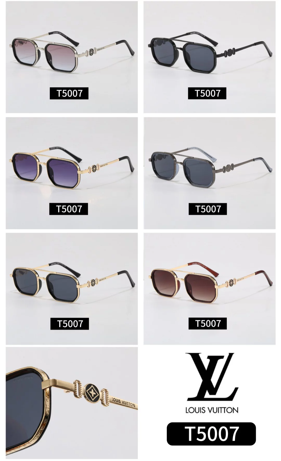 6 Colors Sunglasses with metal-framed and temples TYJ-915804