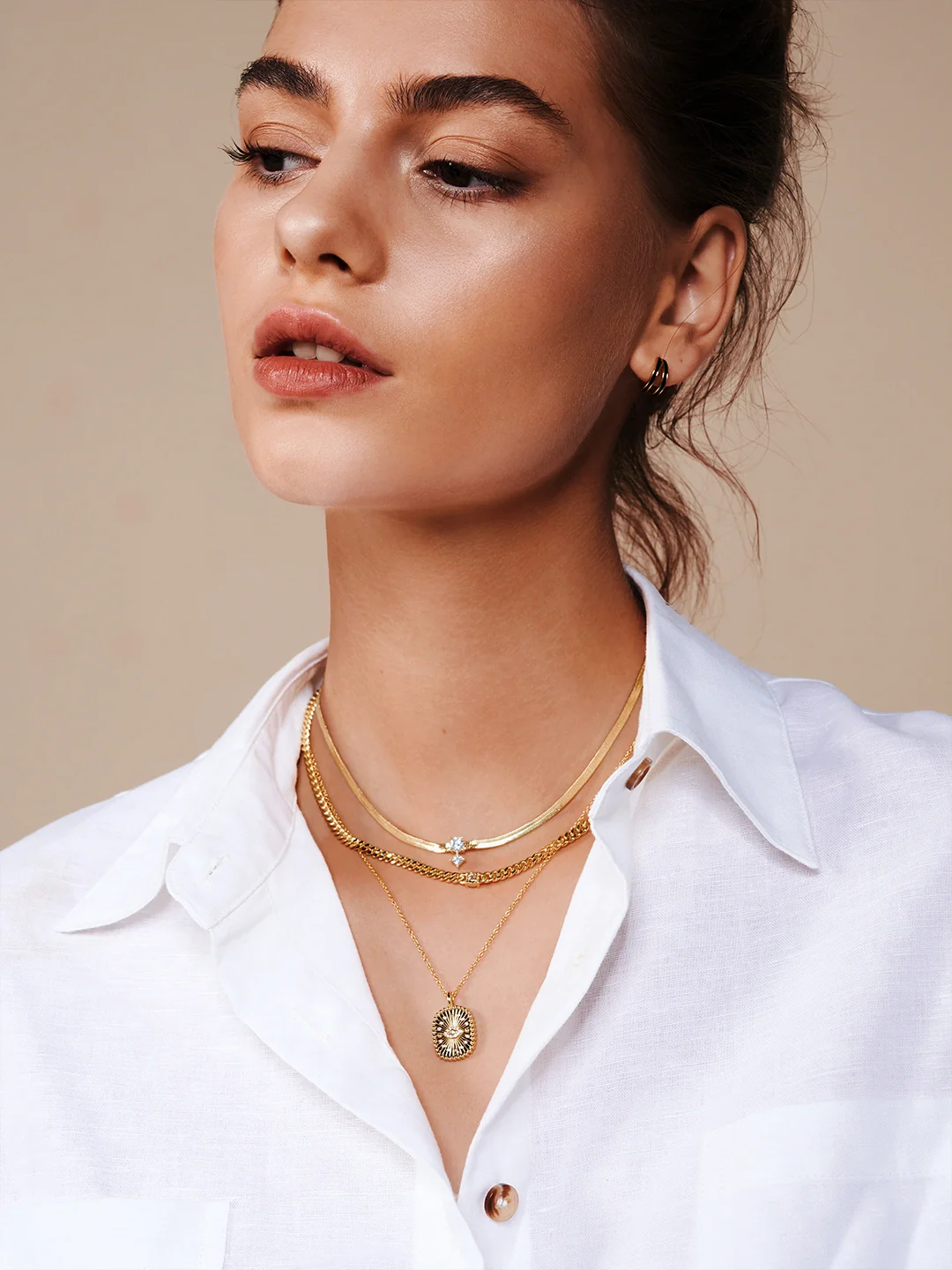 Black Enamel Double Huggies