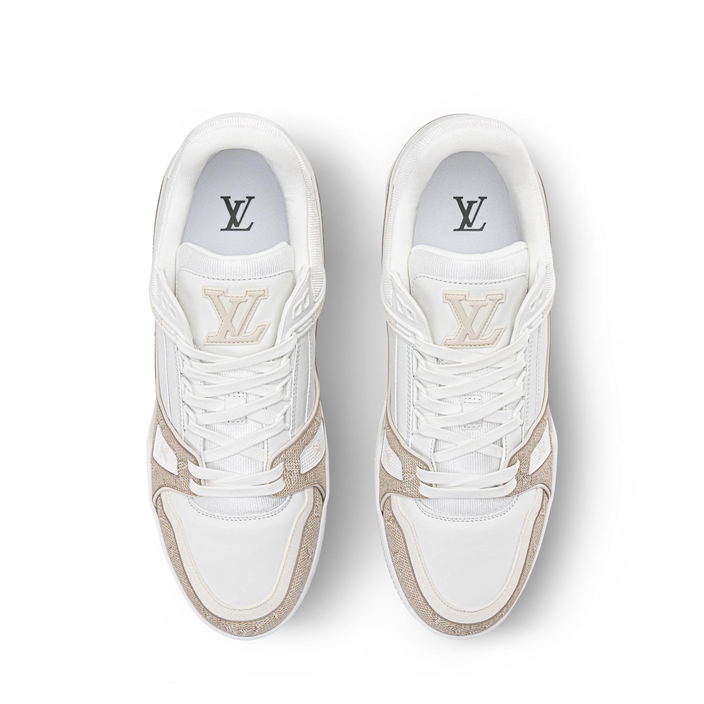 LV  Trainer Beige Monogram Leather Sneaker