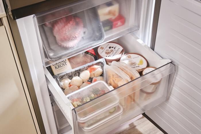 CANDY - Frigorifero combinato CNCQ2T618EX Classe E 355 lt-Stainless steel
